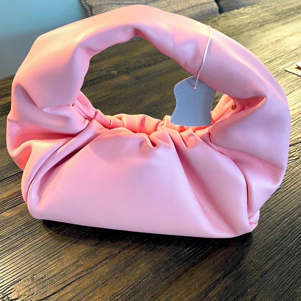 Gorgeous pink genuine leather hand bag tote purse